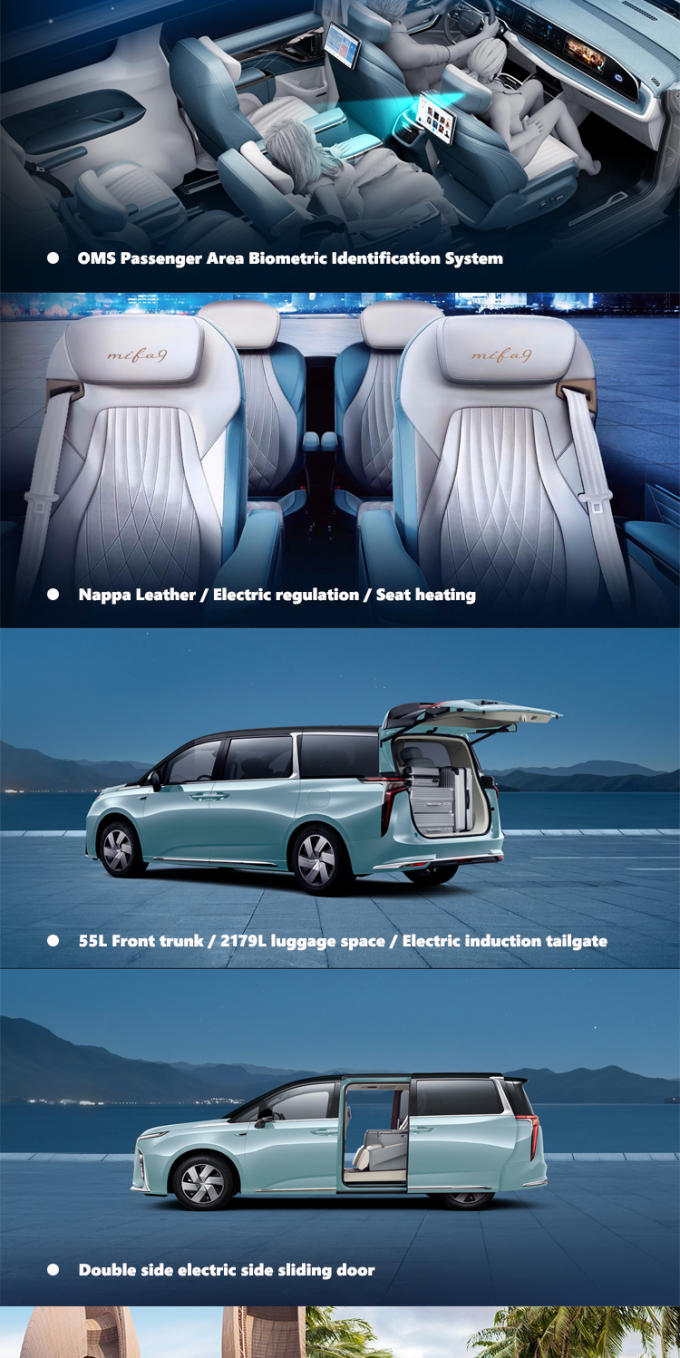 ম্যাক্সাস মিফা ৯ এমপিভি ইলেকট্রিক গাড়ি হাই স্পিড নিউ এনার্জি যানবাহন ৫টি দরজা 2